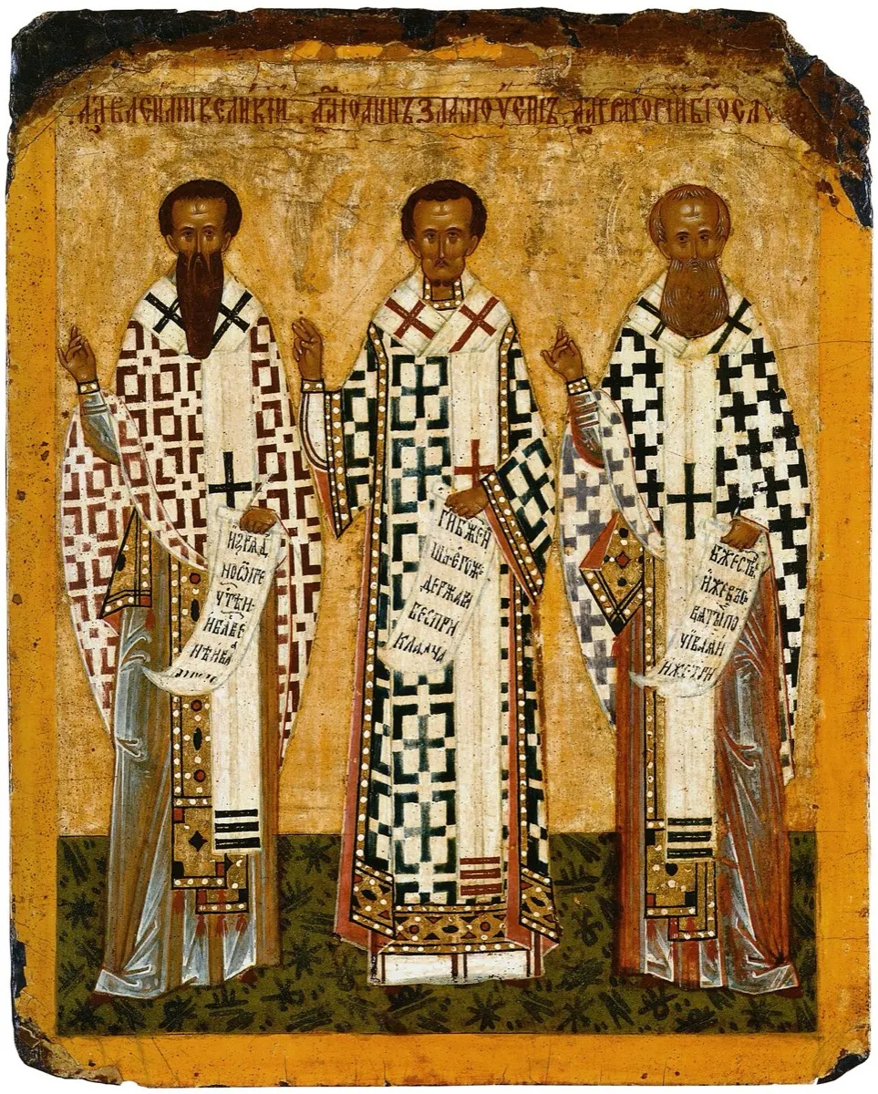 Icon of the Three Holy Hierarchs: Basil the Great, John Chrysostom and Gregory the Theologian